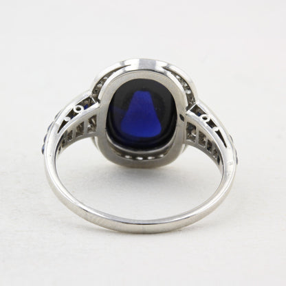 Antique Natural Sugarloaf Sapphire Cluster Ring