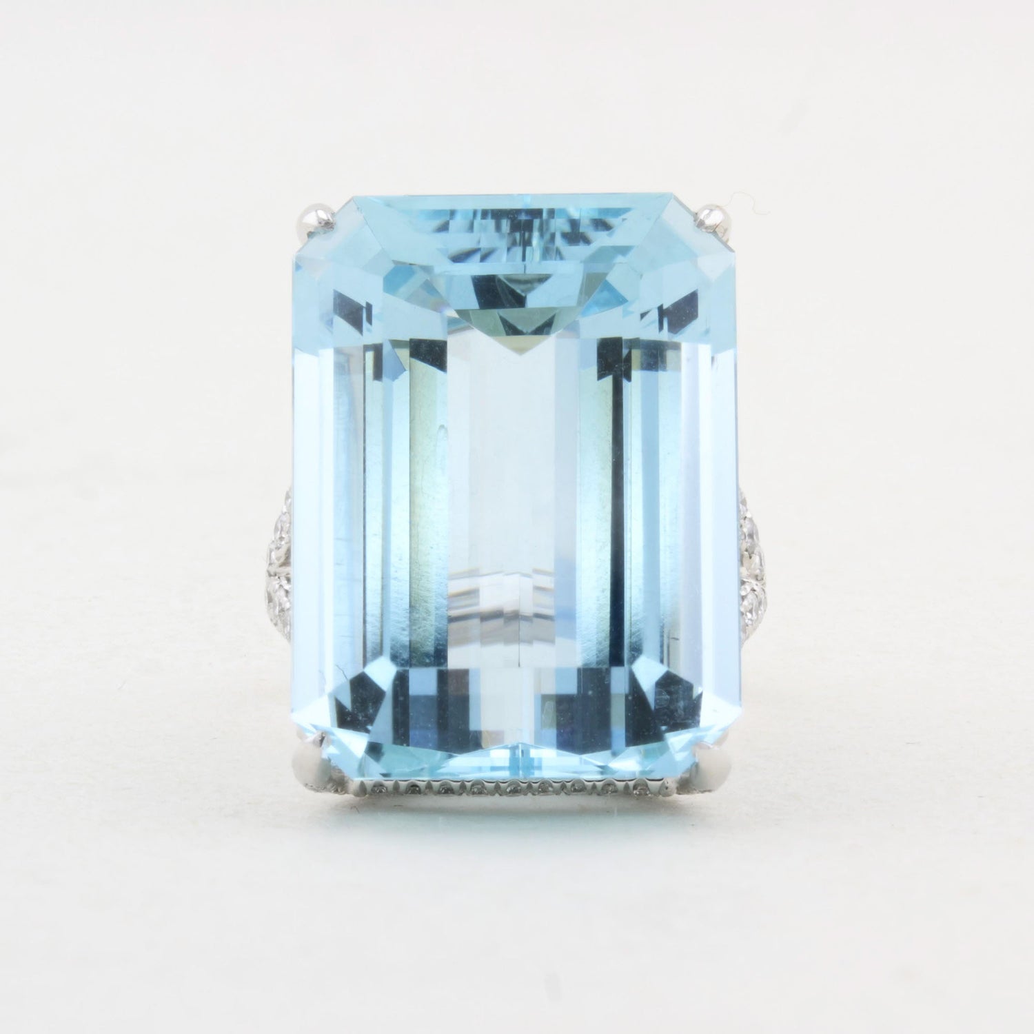 30ct Aquamarine and Diamond Cocktail Ring
