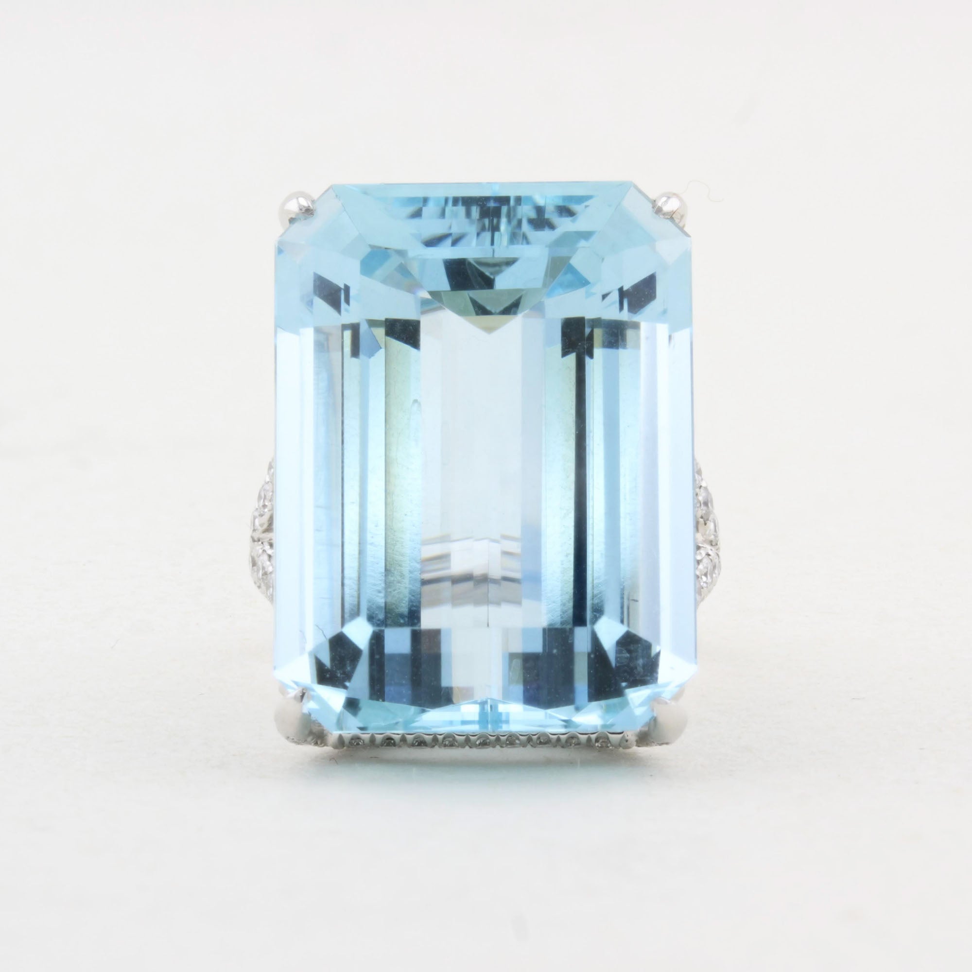 30ct Aquamarine and Diamond Cocktail Ring