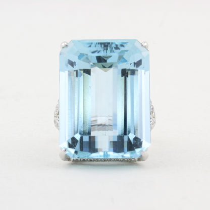 30ct Aquamarine and Diamond Cocktail Ring