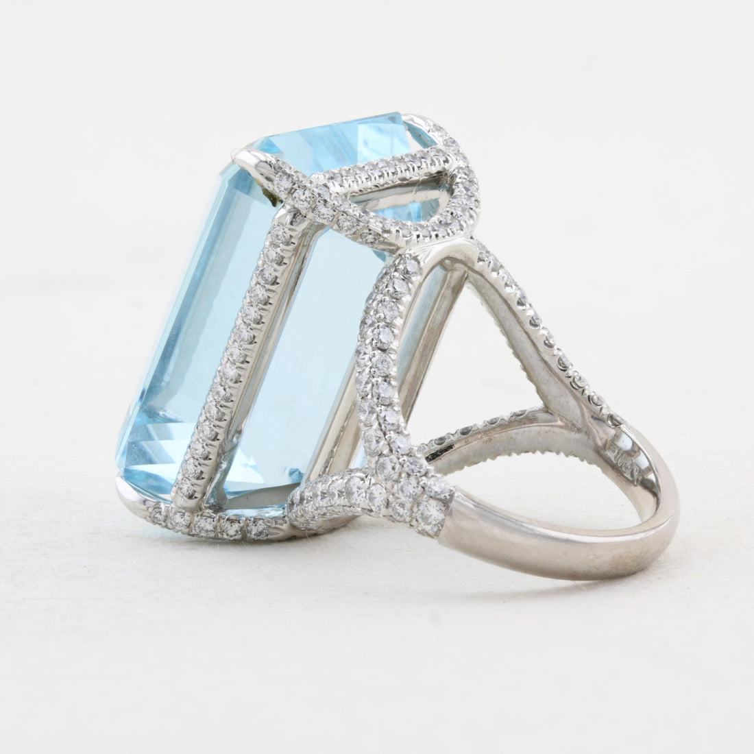 30ct Aquamarine and Diamond Cocktail Ring