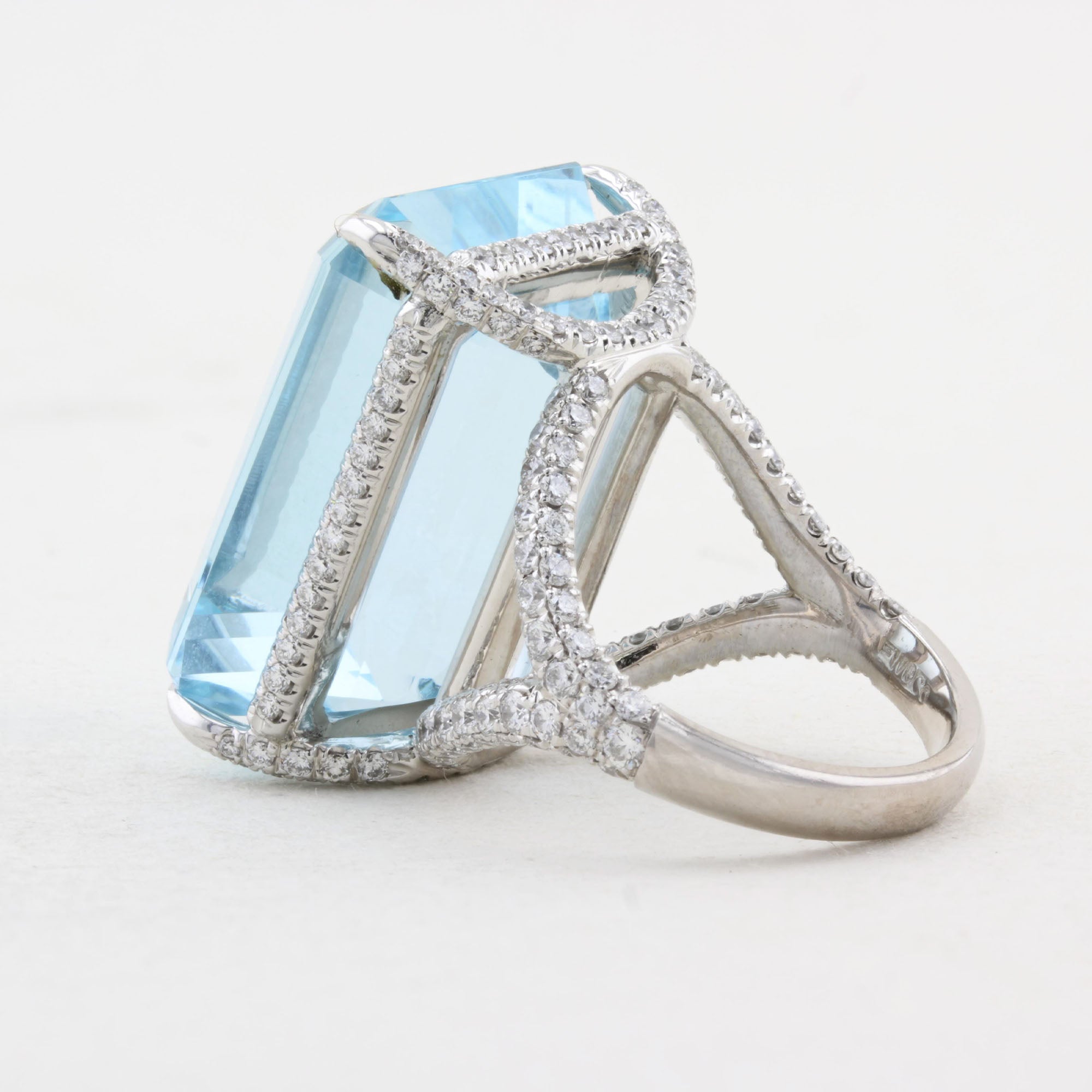 30ct Aquamarine and Diamond Cocktail Ring