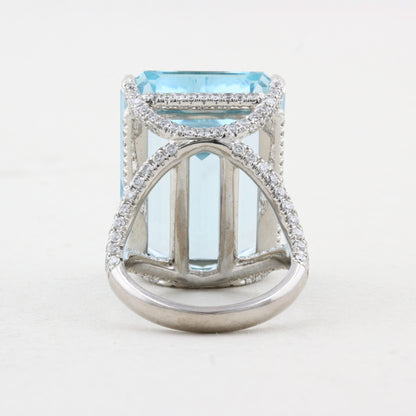 30ct Aquamarine and Diamond Cocktail Ring