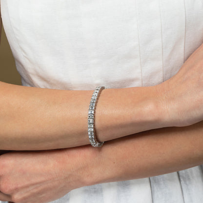 18.05ct Emerald Cut Diamond Tennis Bracelet