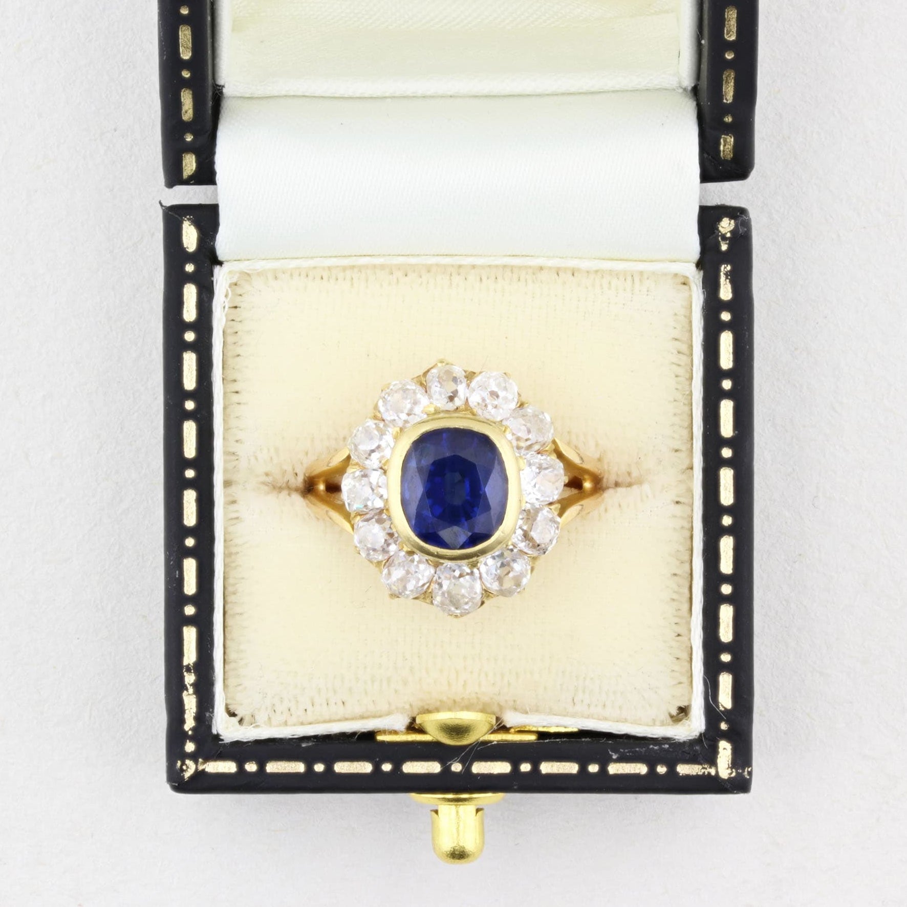 Vintage Sapphire and Diamond Cluster Ring