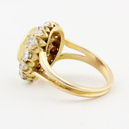 Vintage Sapphire and Diamond Cluster Ring