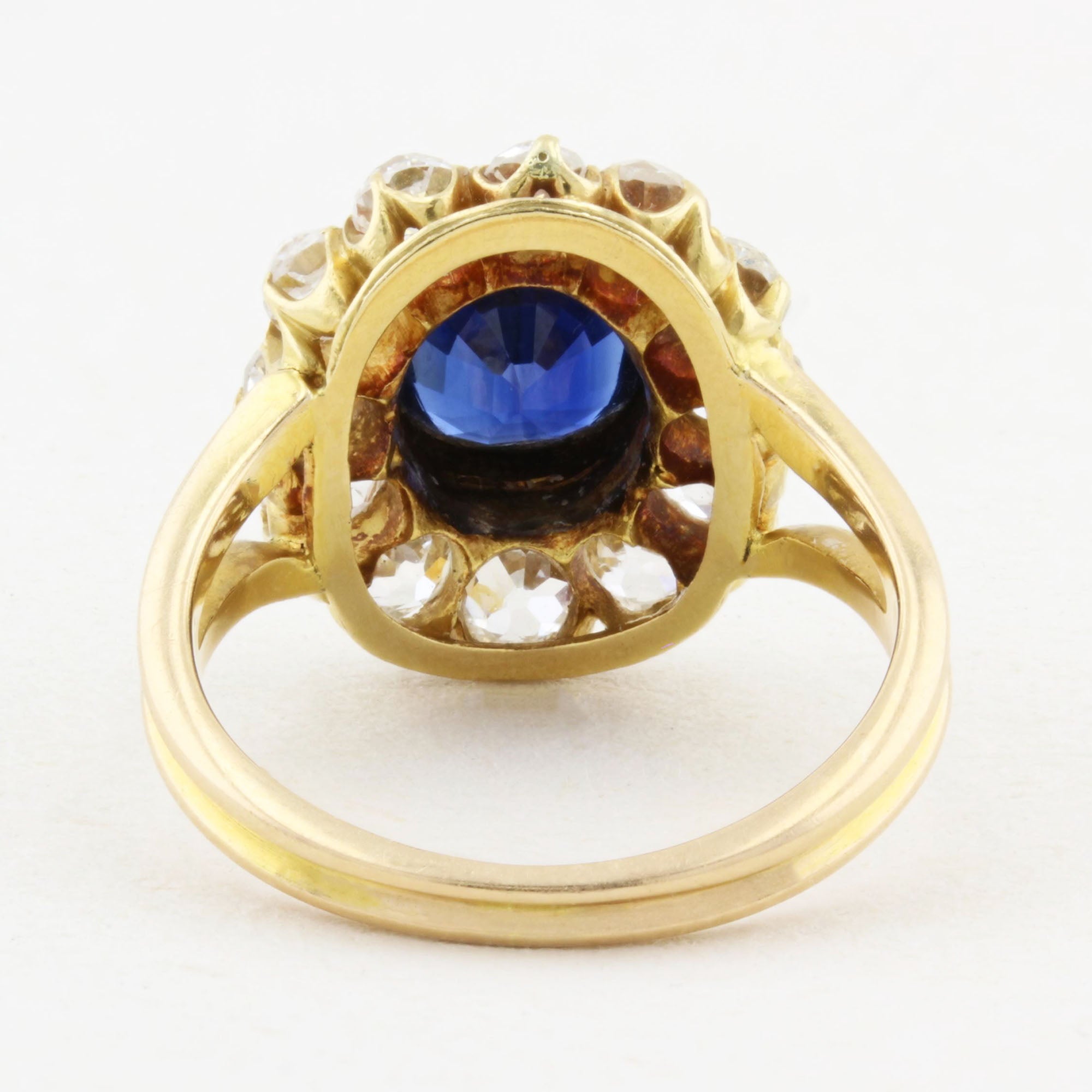 Vintage Sapphire and Diamond Cluster Ring
