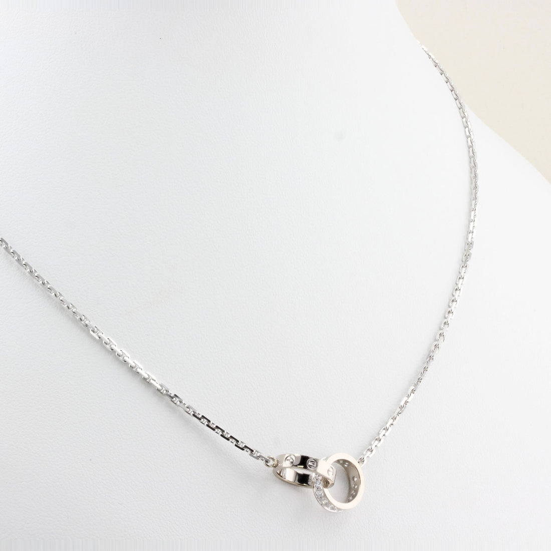 Cartier Love Necklace Half Paved