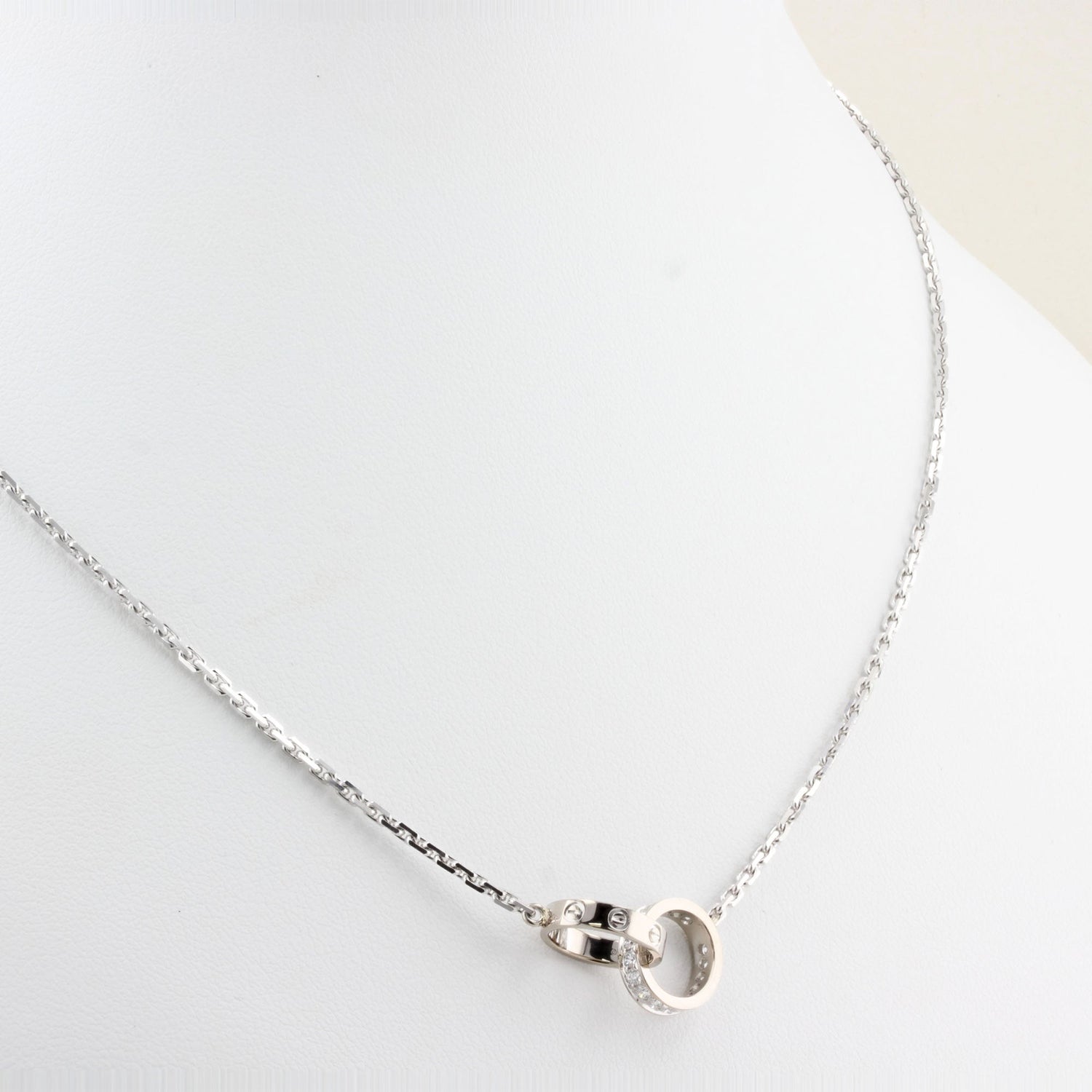 Cartier Love Necklace Half Paved