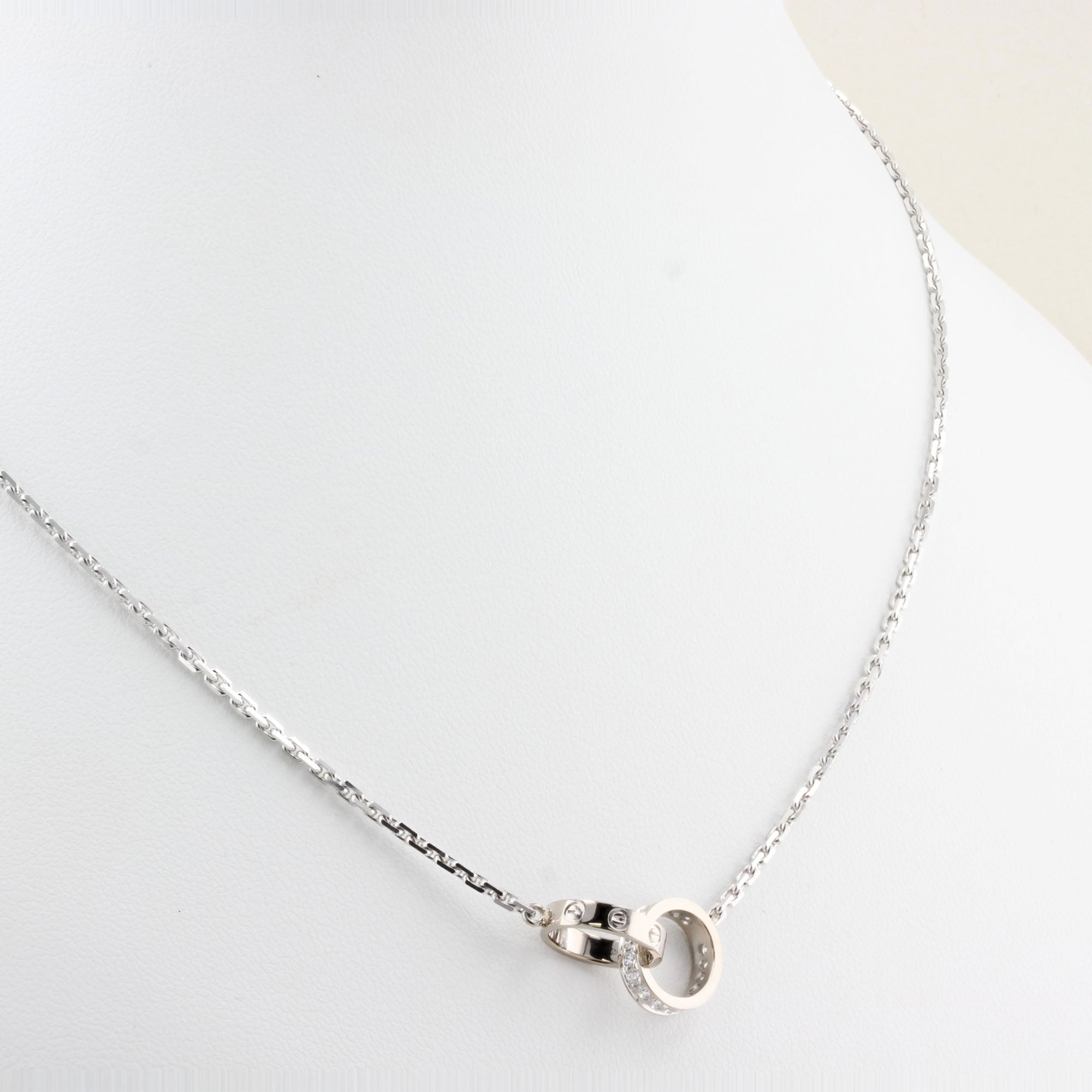 Cartier Love Necklace Half Paved