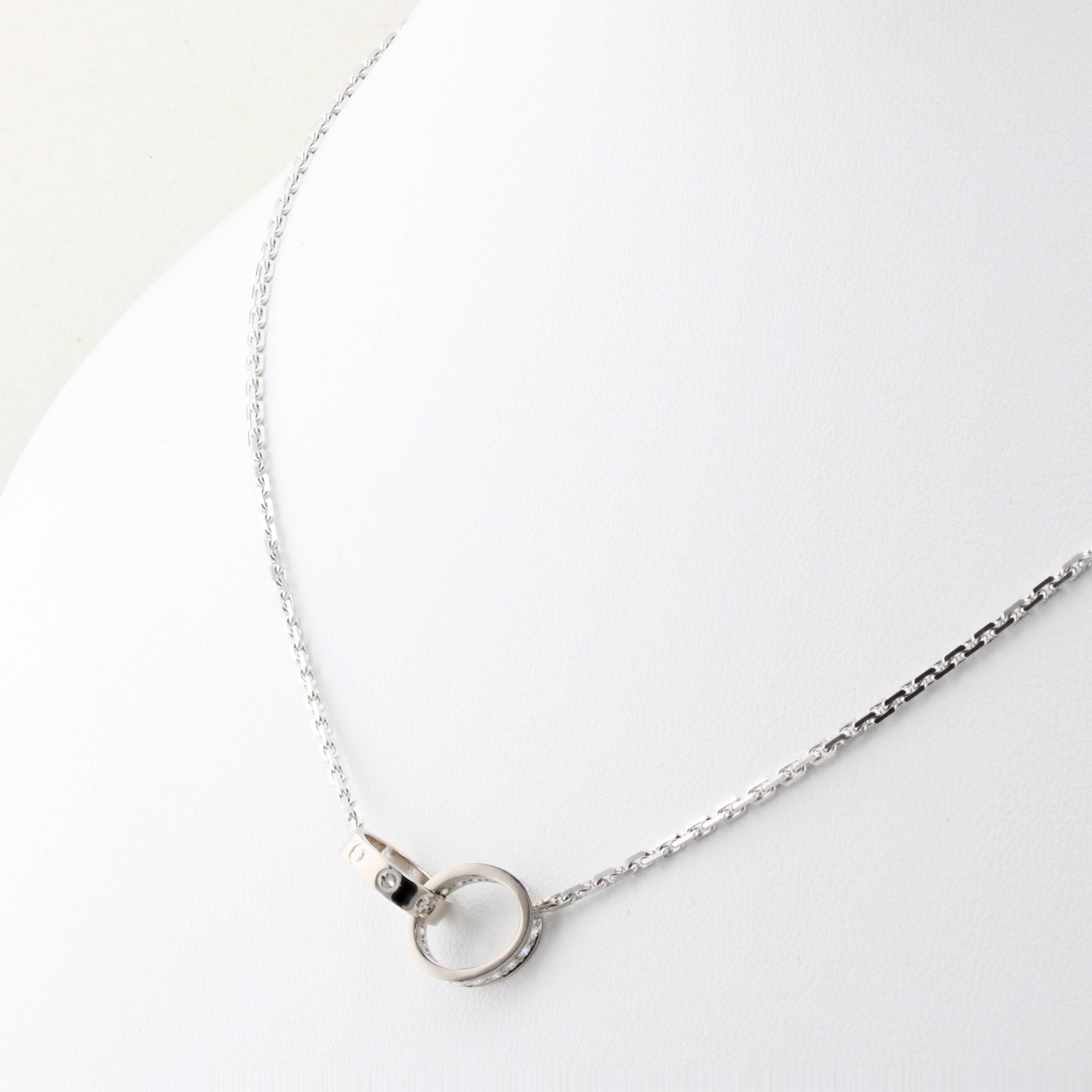 Cartier Love Necklace Half Paved