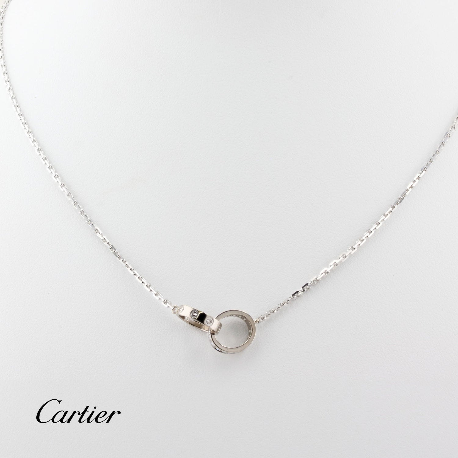 Cartier Love Necklace Half Paved