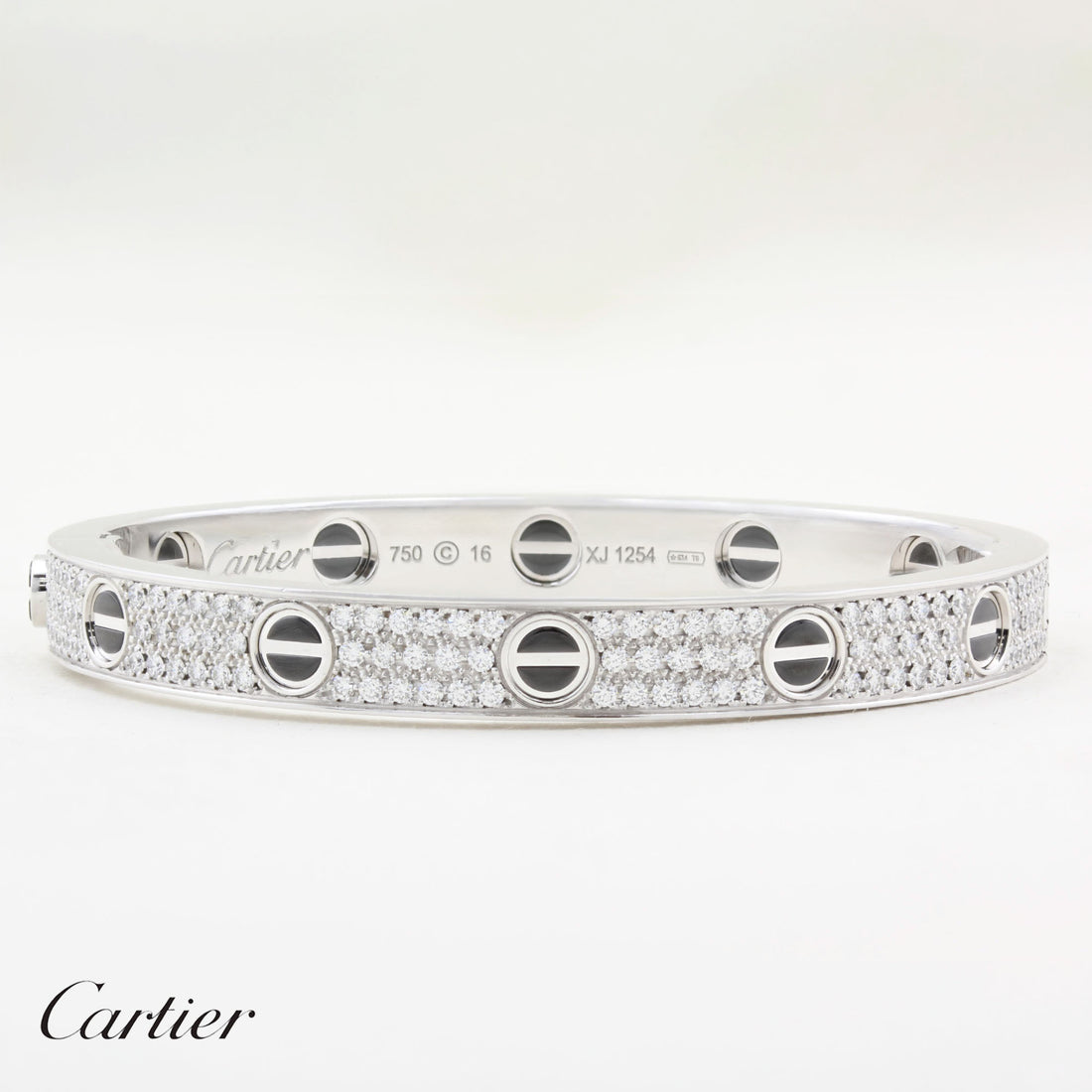Cartier Pave Diamond and Ceramic Love Bracelet - Size 16