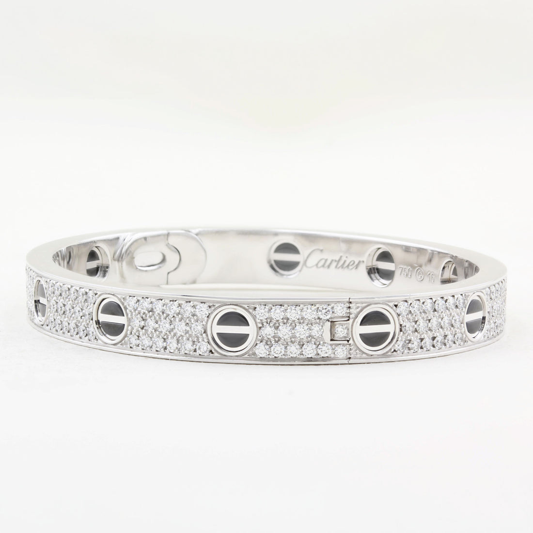 Cartier Pave Diamond and Ceramic Love Bracelet - Size 16