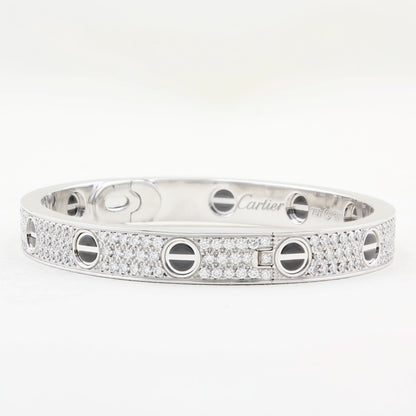 Cartier Pave Diamond and Ceramic Love Bracelet - Size 16