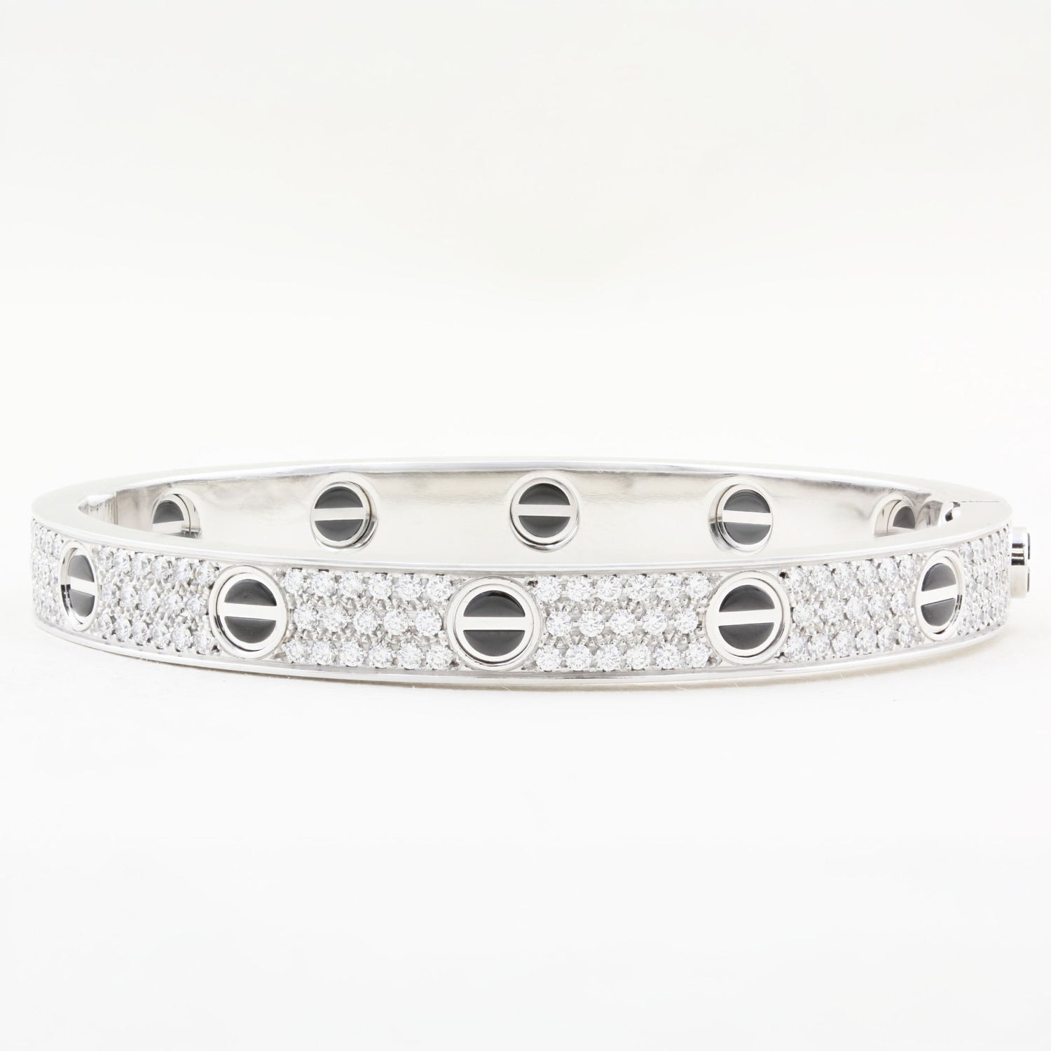 Cartier Pave Diamond and Ceramic Love Bracelet - Size 16