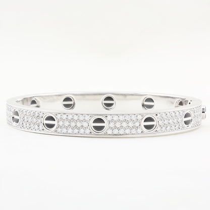 Cartier Pave Diamond and Ceramic Love Bracelet - Size 16