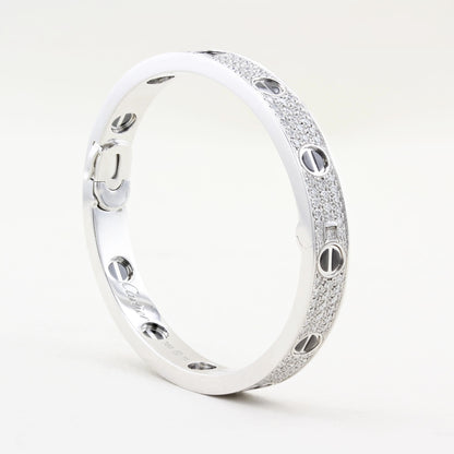 Cartier Pave Diamond and Ceramic Love Bracelet - Size 16