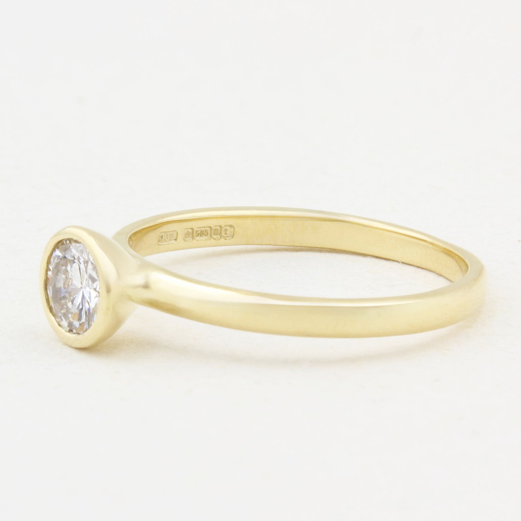 0.60ct Diamond Rubover Solitaire Ring
