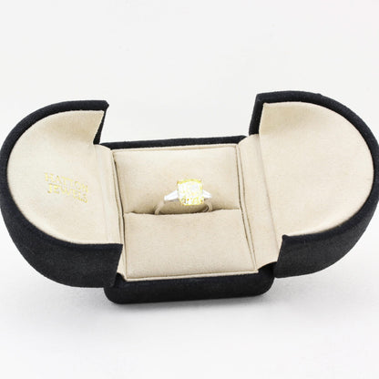 4.22ct Natural Fancy Yellow Diamond Three Stone Ring