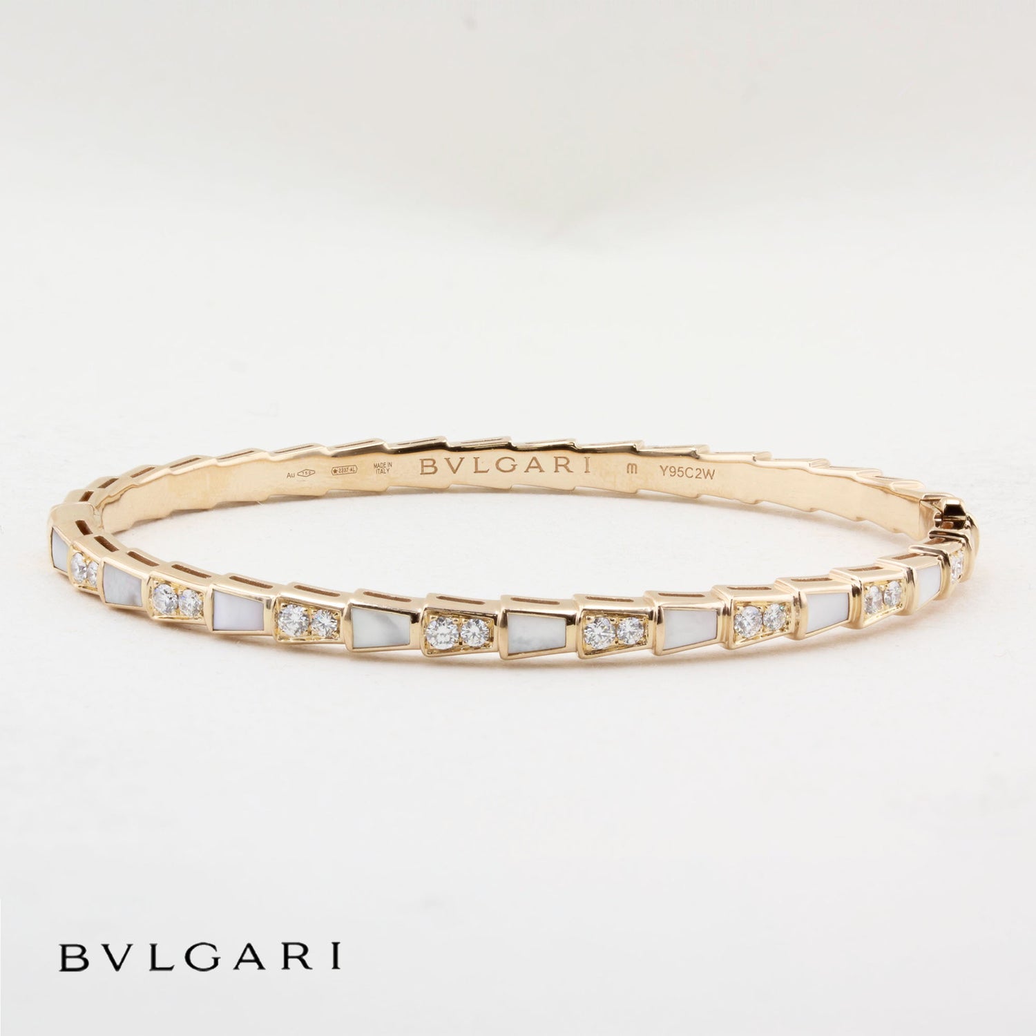 Bvlgari Serpenti Viper Diamond Mother of Pearl Gold Bracelet