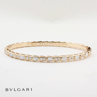 Bvlgari Serpenti Viper Diamond Mother of Pearl Gold Bracelet