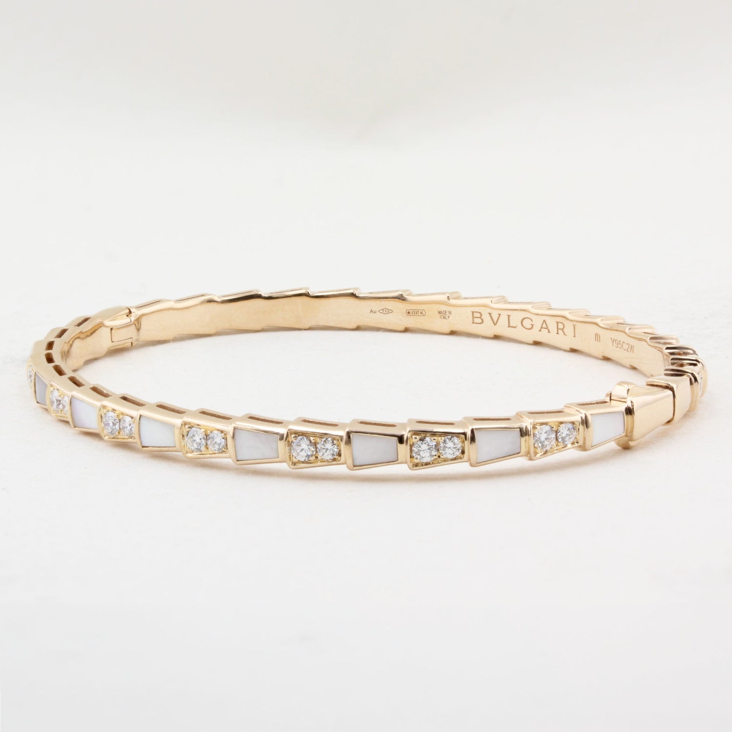 Bvlgari Serpenti Viper Diamond Mother of Pearl Gold Bracelet