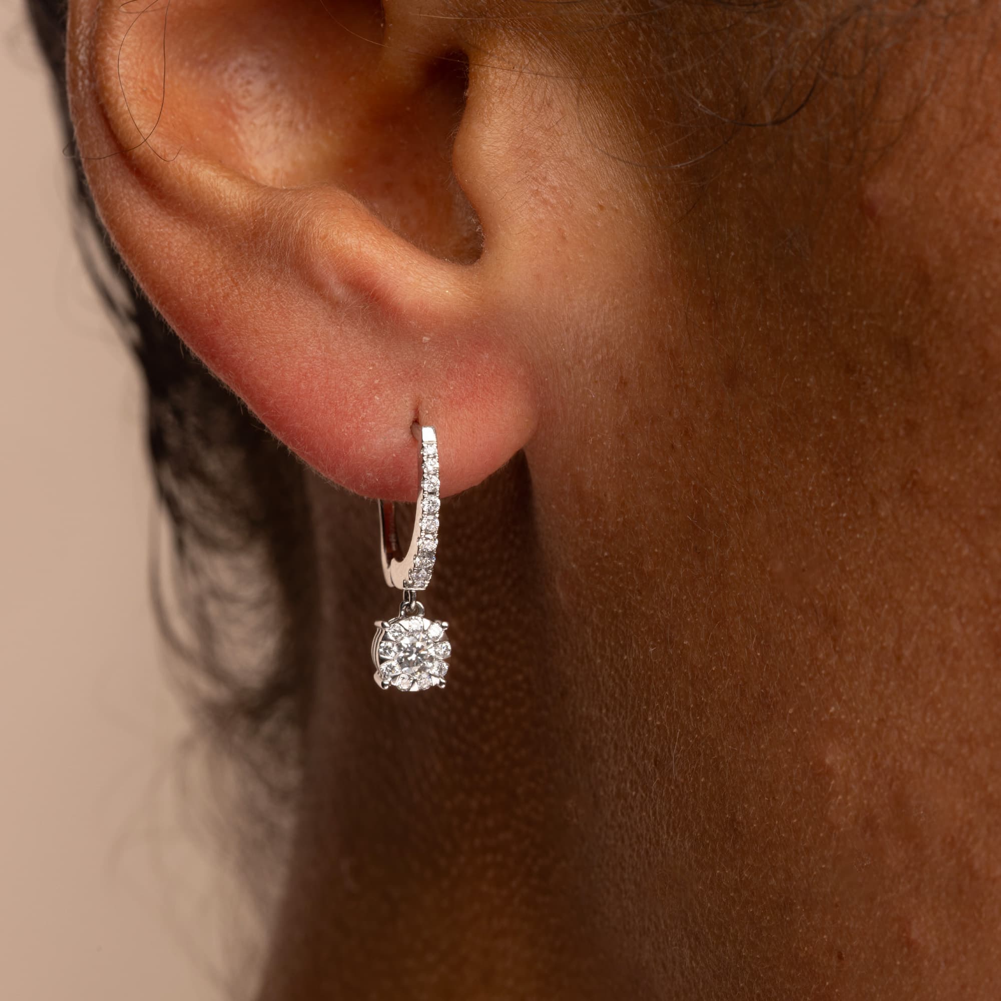 Mappin &amp; Webb Diamond Hoop Drop Earrings