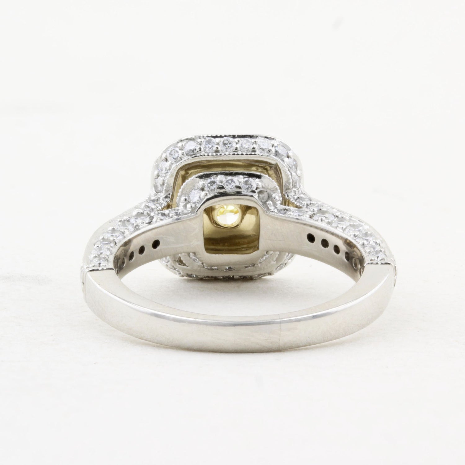 1.70ct Natural Fancy Yellow Diamond Cluster Ring