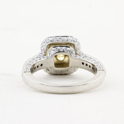 1.70ct Natural Fancy Yellow Diamond Cluster Ring