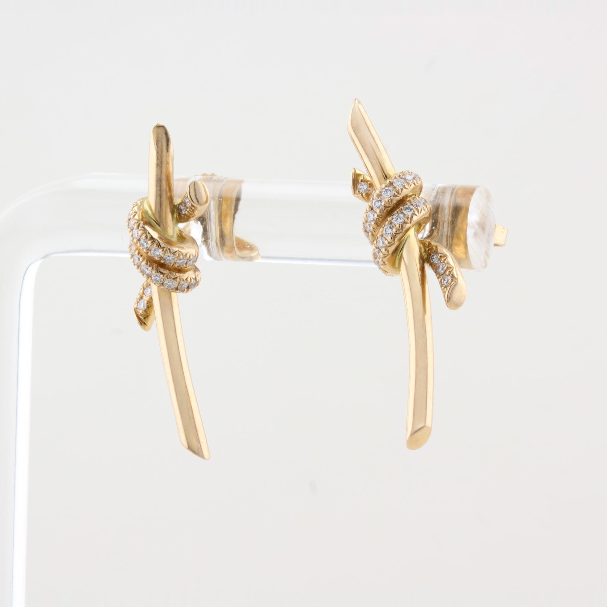Tiffany &amp; Co. Diamond Knot Earrings
