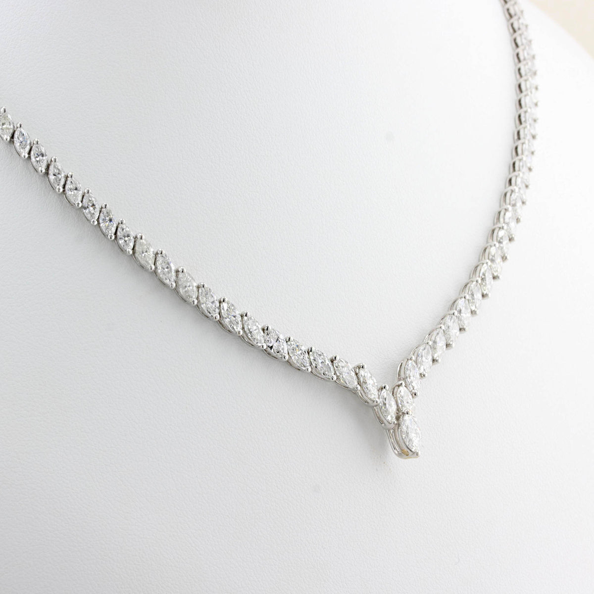 12.57ct Marquise Diamond Tennis Necklace