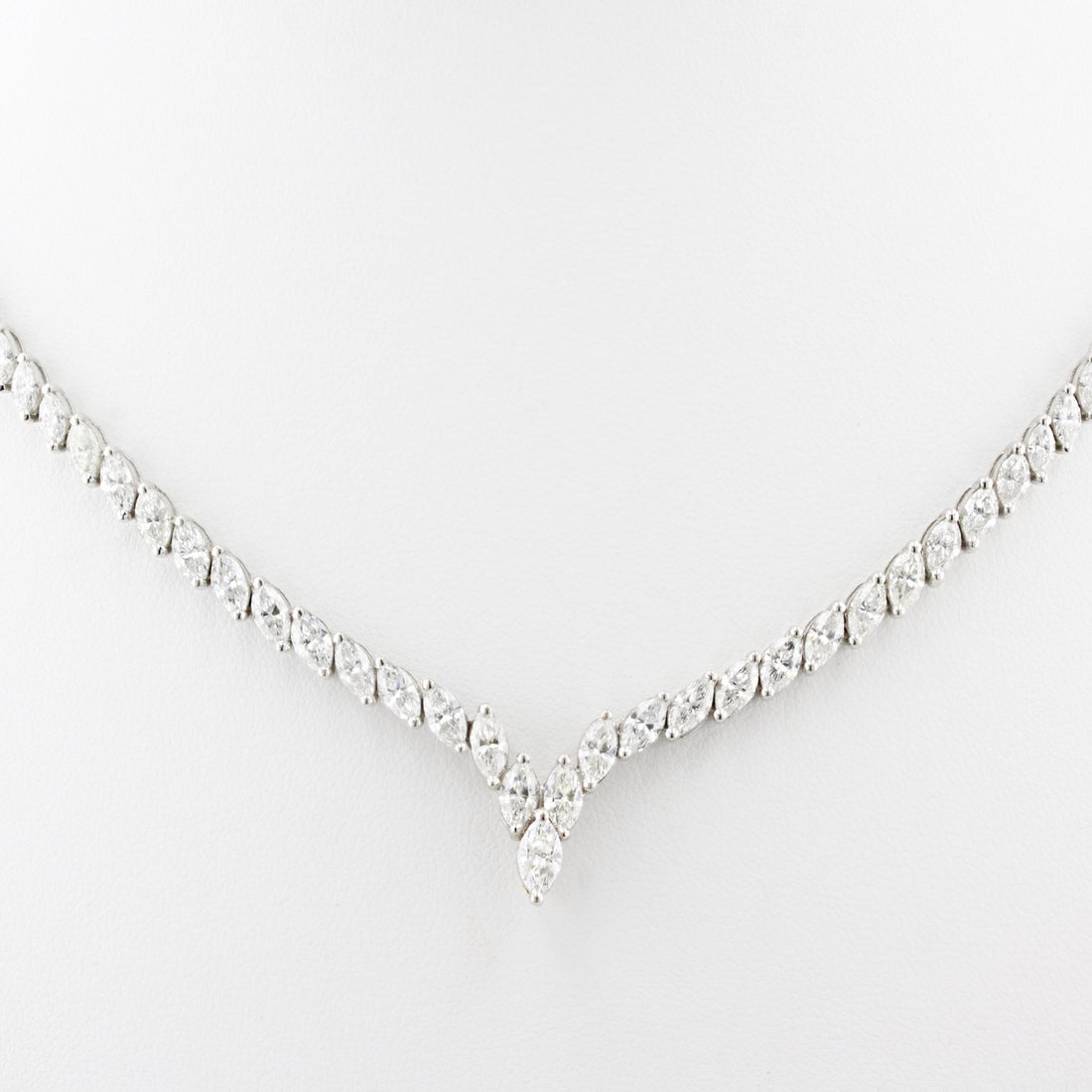12.57ct Marquise Diamond Tennis Necklace