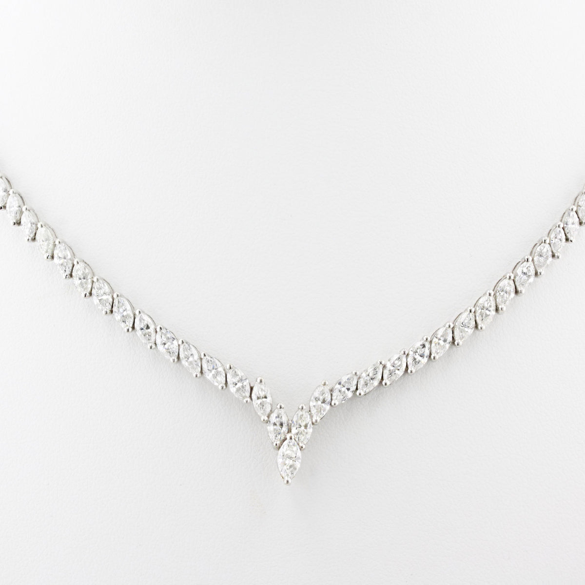 12.57ct Marquise Diamond Tennis Necklace