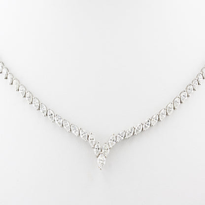 12.57ct Marquise Diamond Tennis Necklace