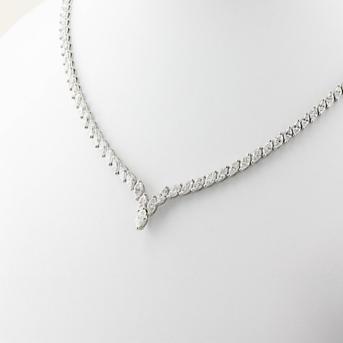 12.57ct Marquise Diamond Tennis Necklace