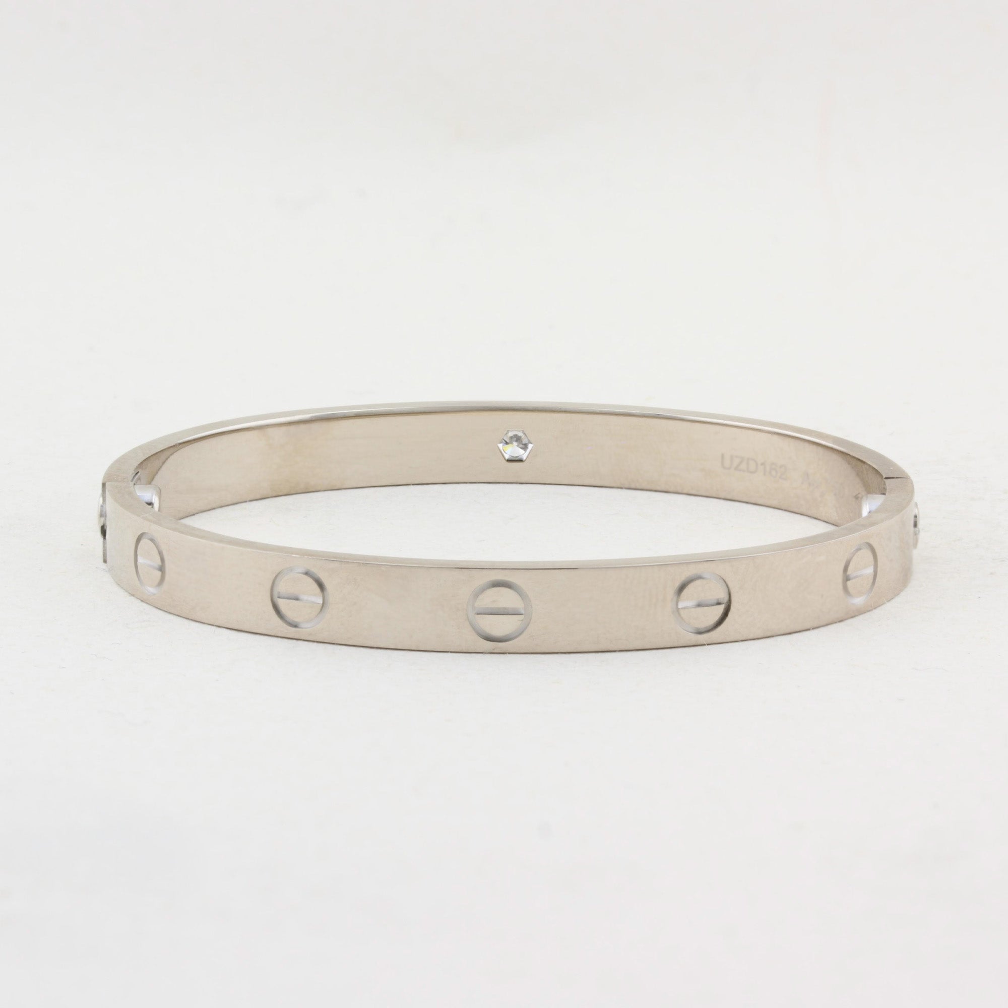 Cartier White Gold Single Diamond Love Bracelet - Size 16