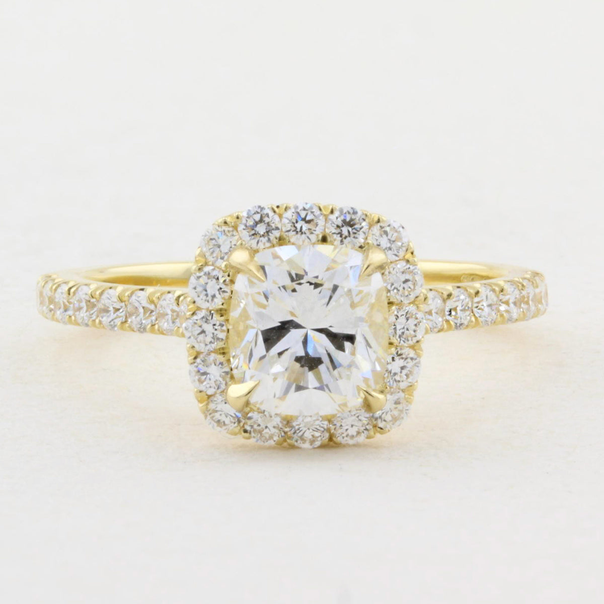 1.01ct Cushion Cut Diamond Cluster Ring