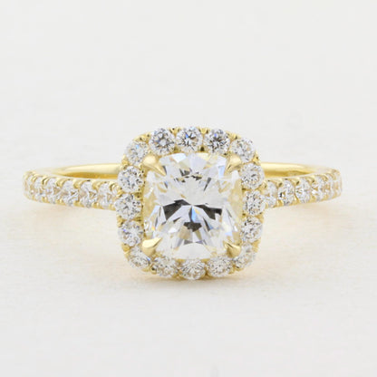 1.01ct Cushion Cut Diamond Cluster Ring