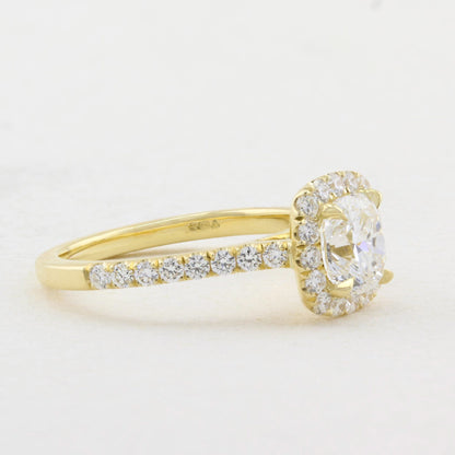 1.01ct Cushion Cut Diamond Cluster Ring