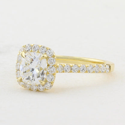 1.01ct Cushion Cut Diamond Cluster Ring