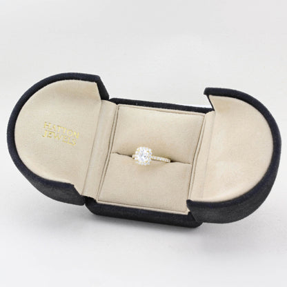 1.01ct Cushion Cut Diamond Cluster Ring
