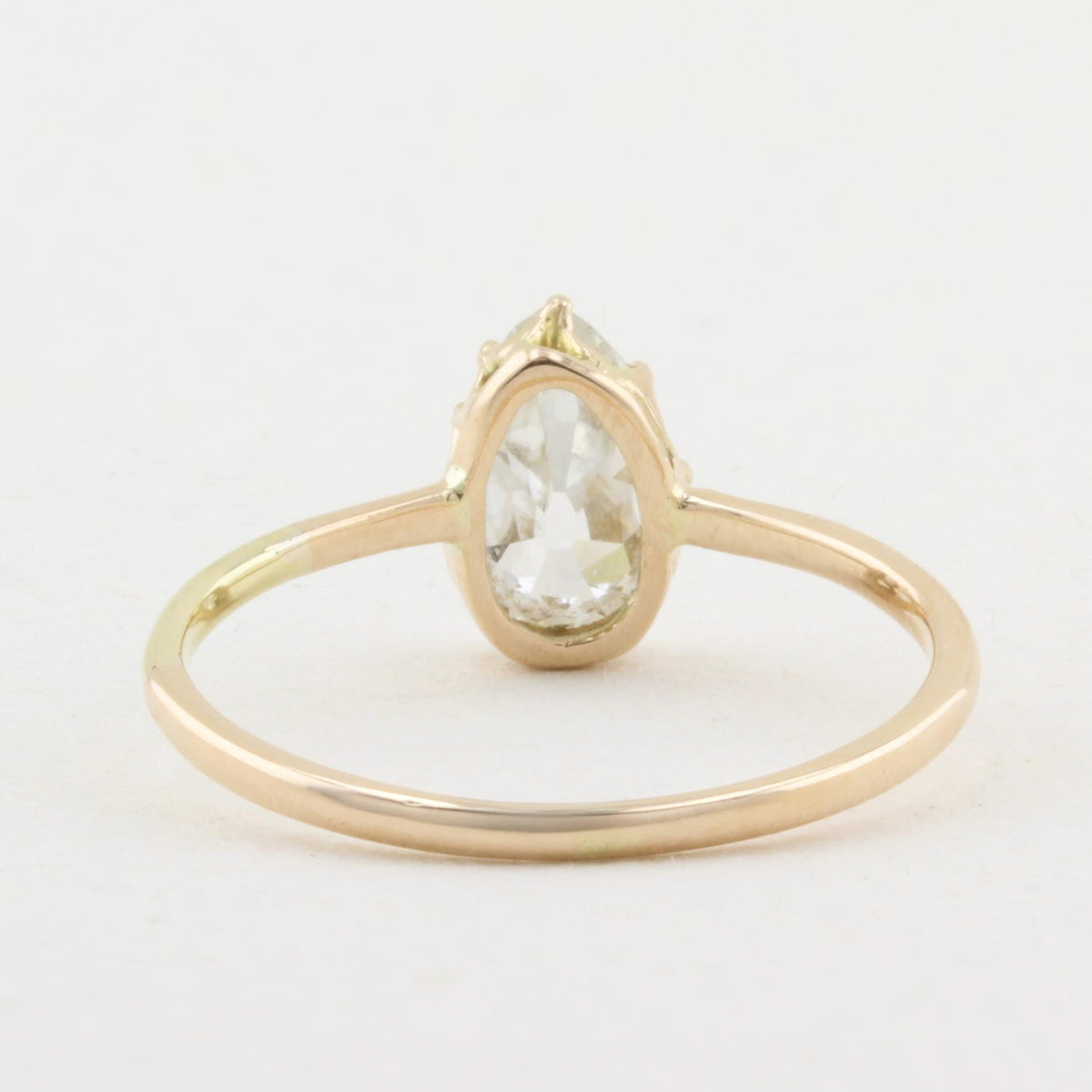 Edwardian 0.95ct Old Cut Pear Diamond Ring