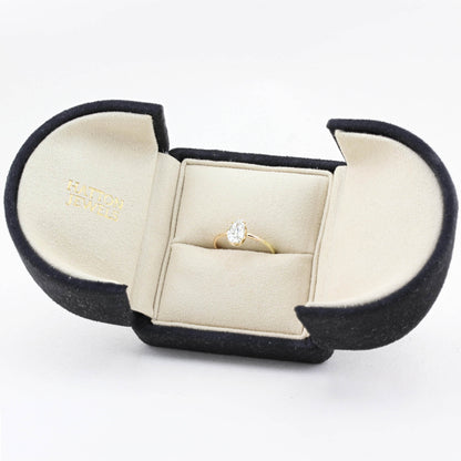 Edwardian 0.95ct Old Cut Pear Diamond Ring