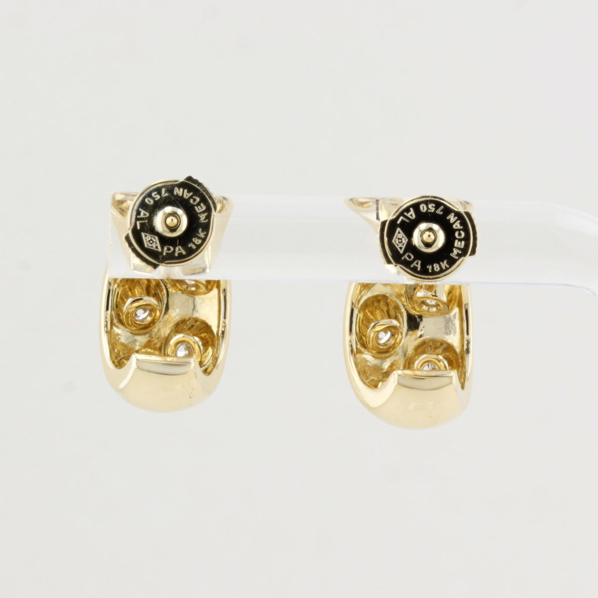 De Beers Chunky Gold and Diamond Hoop Earrings