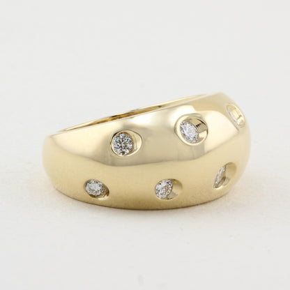 De Beers Chunky Gold and Diamond Ring