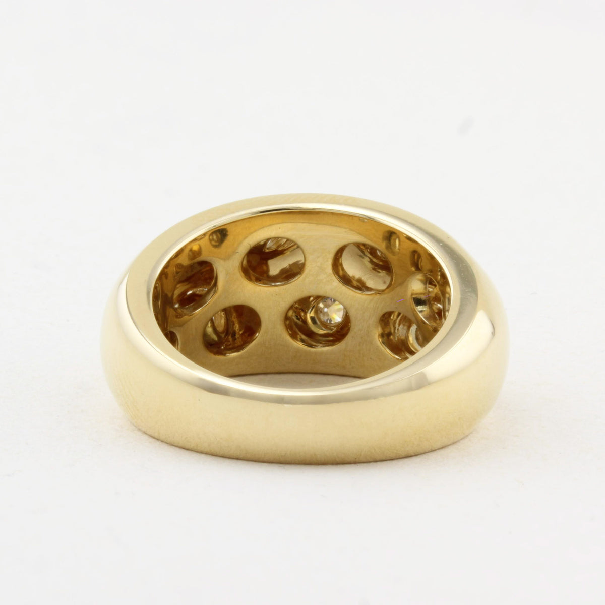 De Beers Chunky Gold and Diamond Ring