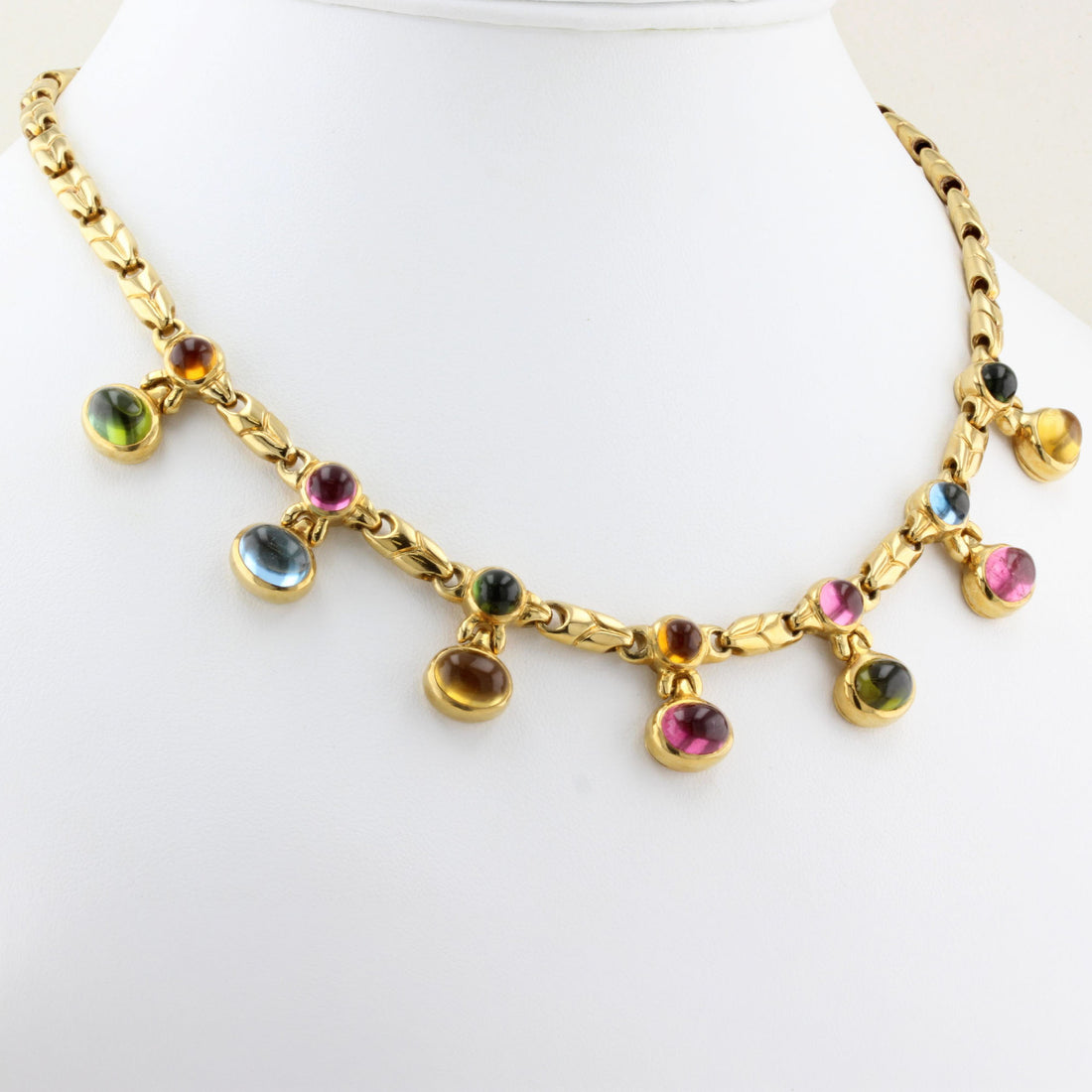 Vintage Bulgari Passo Doppio Gem Set Necklace