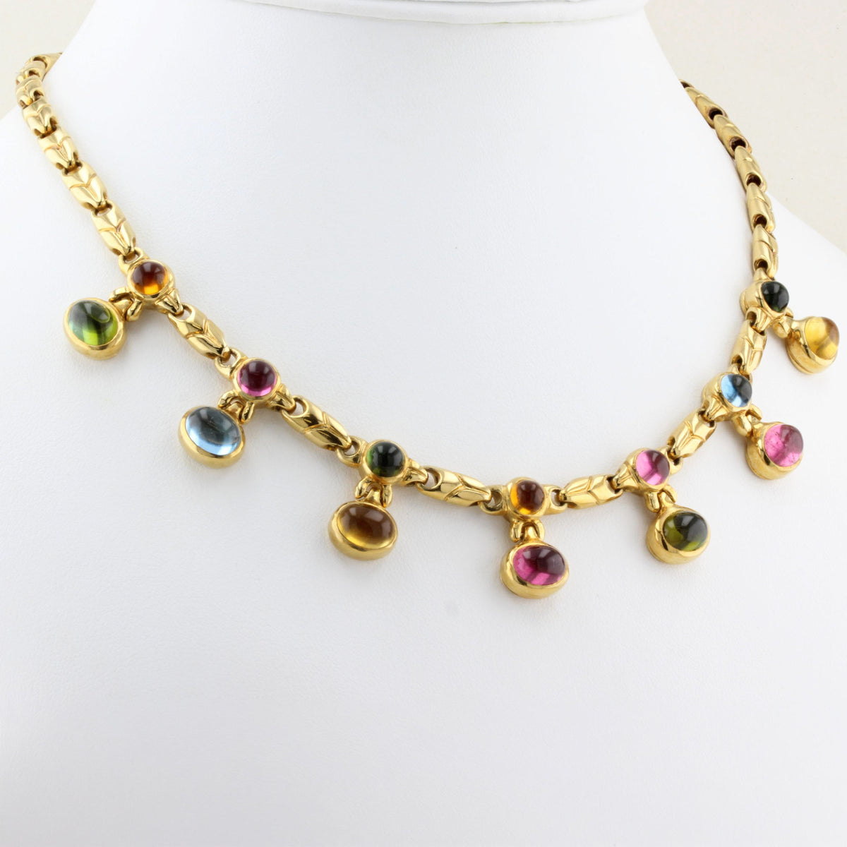 Vintage Bulgari Passo Doppio Gem Set Necklace