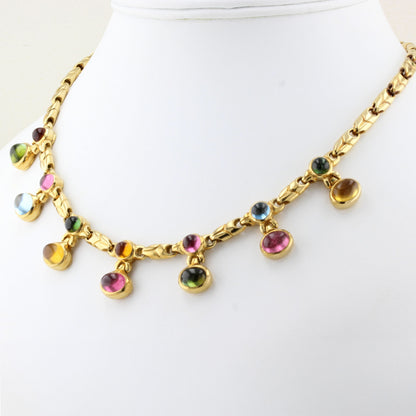 Vintage Bulgari Passo Doppio Gem Set Necklace